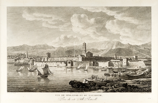 CASSAS, LOUIS FRANCOIS: VIEW OF SPLIT AND ITS QUARANTINE HOSPITAL